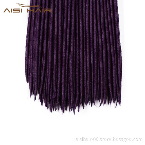 Aisi Hair Wholesale Popular Long Style Heat Resistant Synthetic Purple Color Dreadlocks Braid Hair Extensions For Black Women